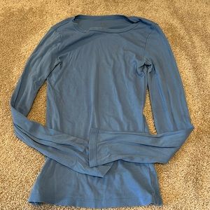J. Crew brand, blue long sleeve T-shirt.